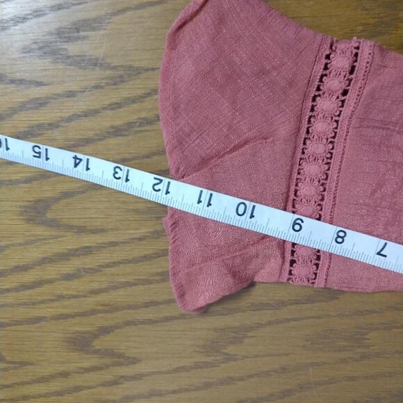 ANTHROPOLOGIE MINE Peach Lace Blouse-Size M - Picture 4 of 7